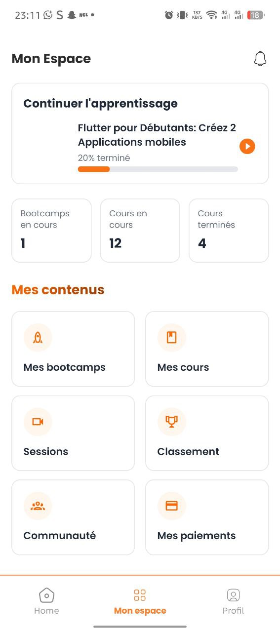 Application mobile E-learning de XARALA
