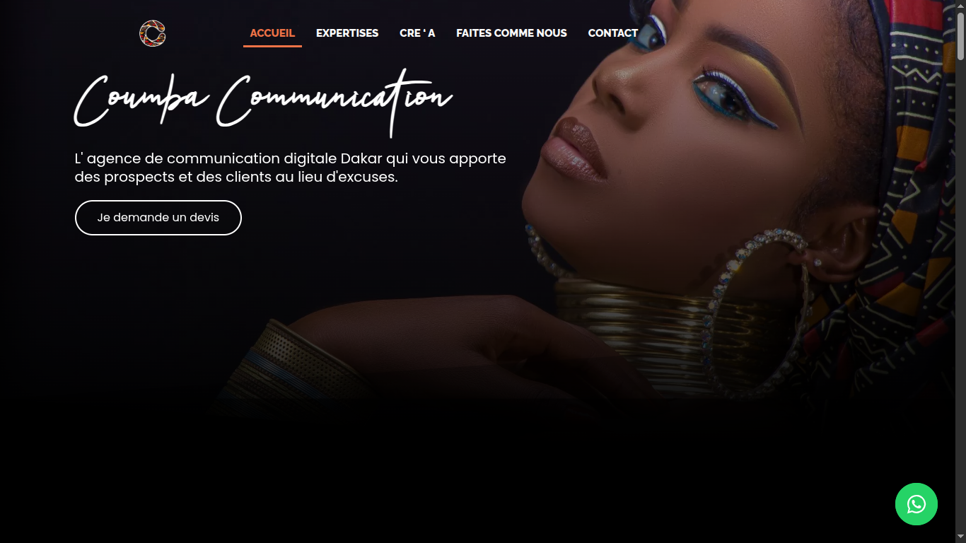 Site de l’agence Coumba Communication